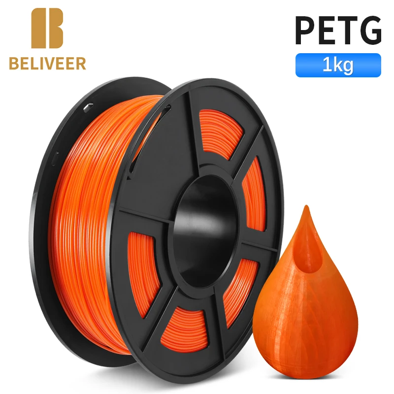 

PETG Filament 3D Printer DIY Gift Material 1.75MM 1KG 3D Printing Consumable Material With Spool Industry Pieces BELIVEER 3D