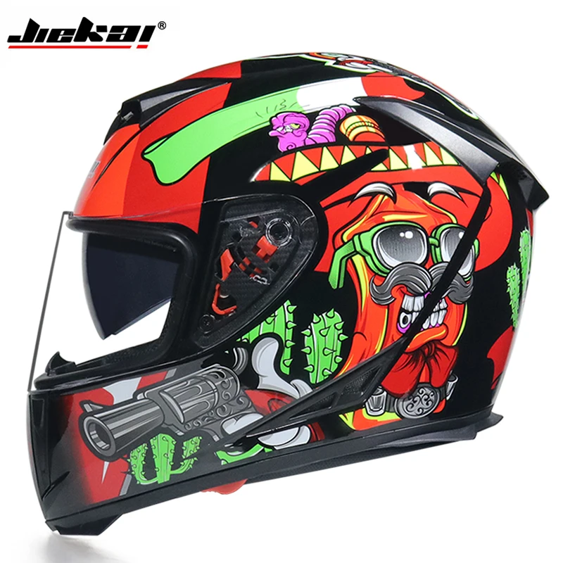Полнолицевой мотоциклетный шлем моющаяся подкладка с двойным объективом стильный быстросъемный гоночный шлем Casco мотоциклетный шлем одобренный - Цвет: a6