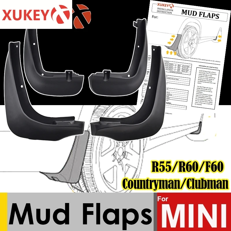 Xukey Автомобильные Брызговики для Mini Countryman F60 R60 Cooper Clubman R55 2008 - 2018 брызговики 2016