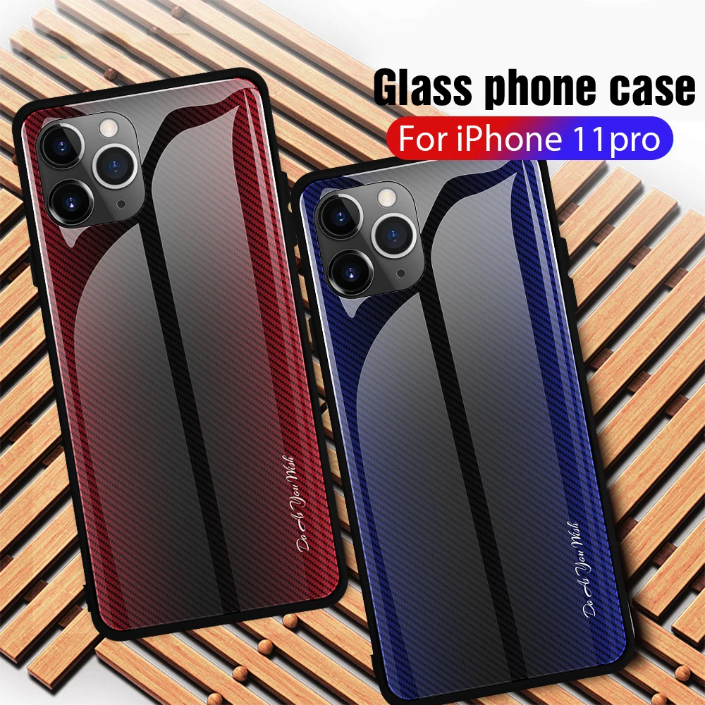 Gradient Mirror Stripes Pattern Tempered Glass Case For Apple iPhone 11 Pro Max 6 6S 7 8 Plus X XR XS Cover Protective |