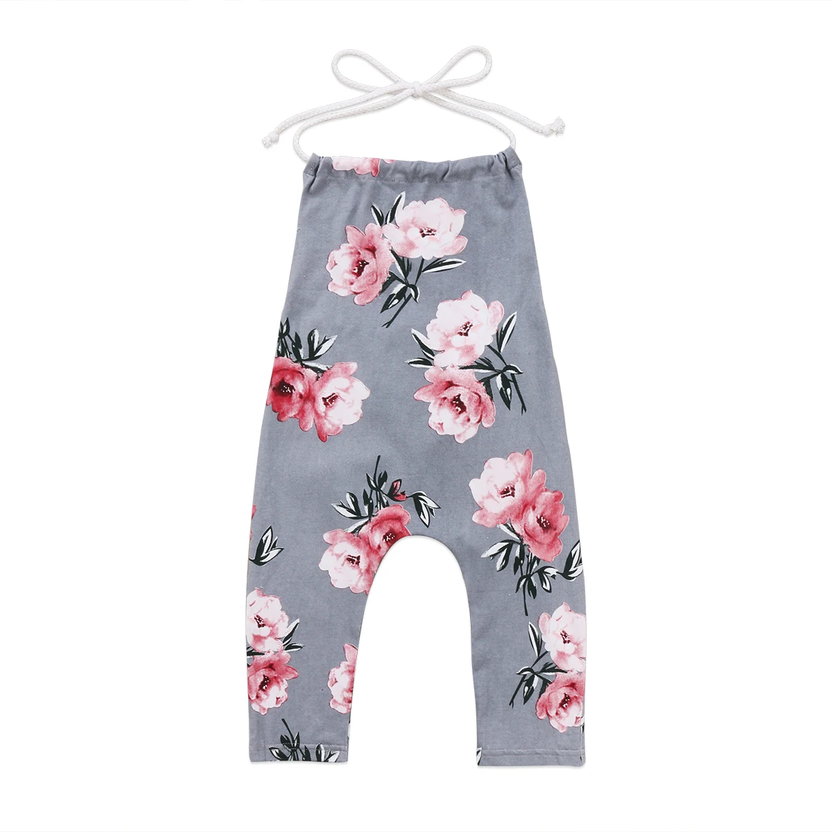 

Toddler Baby Kids Girl Sleeveless Flower Print Drawstring Square Collar Romper Jumpsuit Clothes