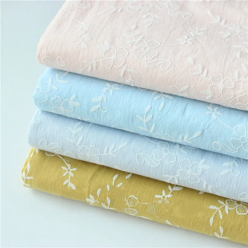 

Pure Cotton Fabric Material For Patchwork Flower Printed Cotton Crepe Fabric Cotton Double Gauze Fabric DIY Sewing Handicrafts