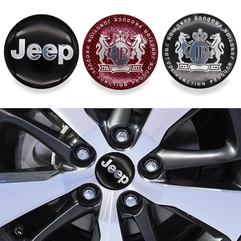 

Car accessories 4pcs 65mm wheel hub center sticker cover wheel badge sticker cover Jeep- LOGO Car modification stickers