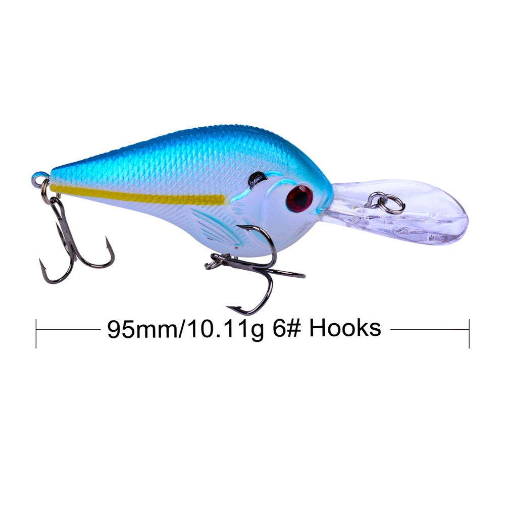 

5pcs/lot 10g 9.5cm Crank Fishing Lures Set Lifelike Hard Baits Crankbaits Treble Hook Fishing Tackle 3D Eyes Peche Wobblers