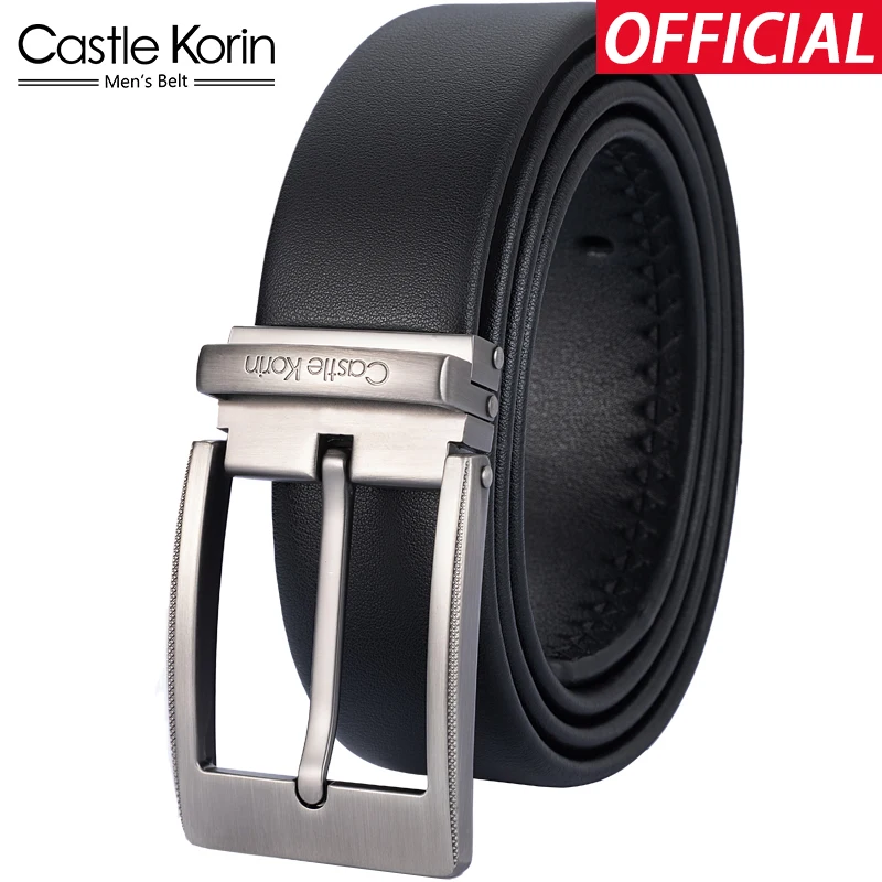 

Men's belt leather pin buckle high-end trend belt fashion simple casual light luxury black cowhide belt