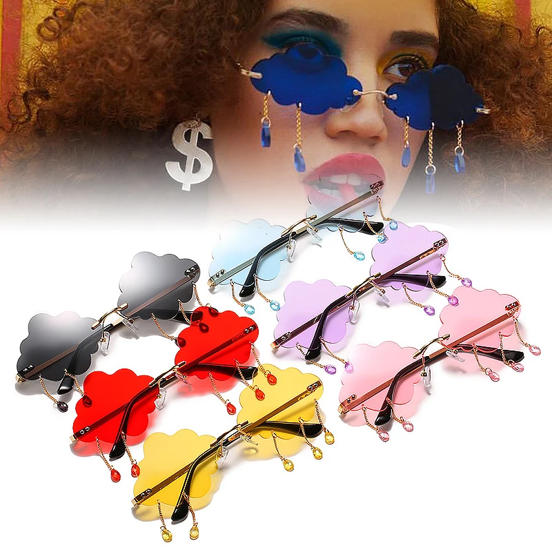 Женские Модные солнцезащитные очки без оправы Винтажные Солнцезащитные в стиле