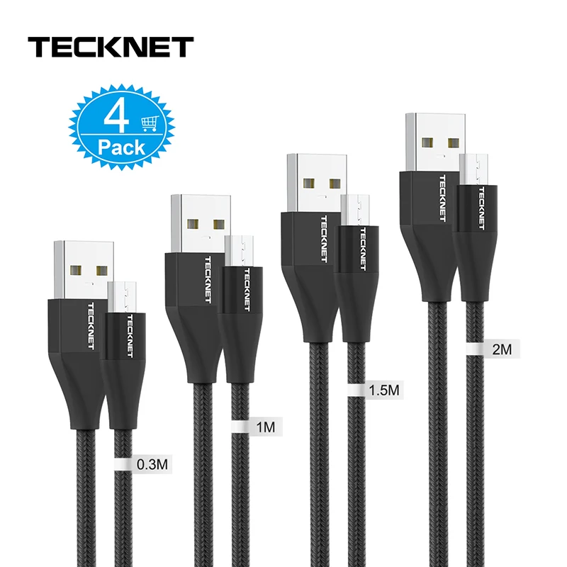 Кабель Micro USB TeckNet 2 4 А зарядный кабель для Samsung Huawei Xiaomi LG Andriod синхронизации данных