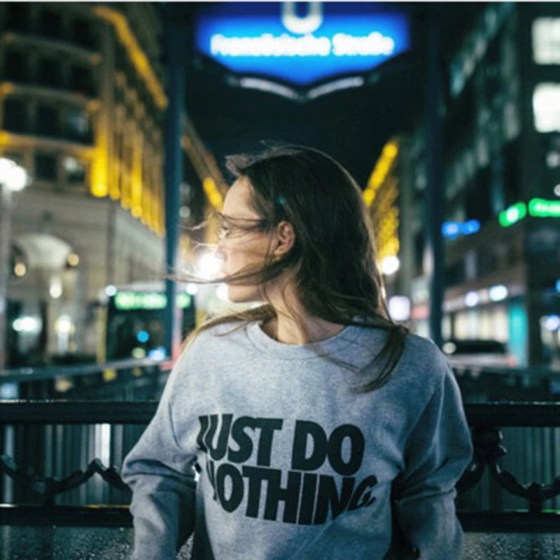 2020 Just Do ничего модные женские туфли на каждый день с длинным рукавом Толстовка