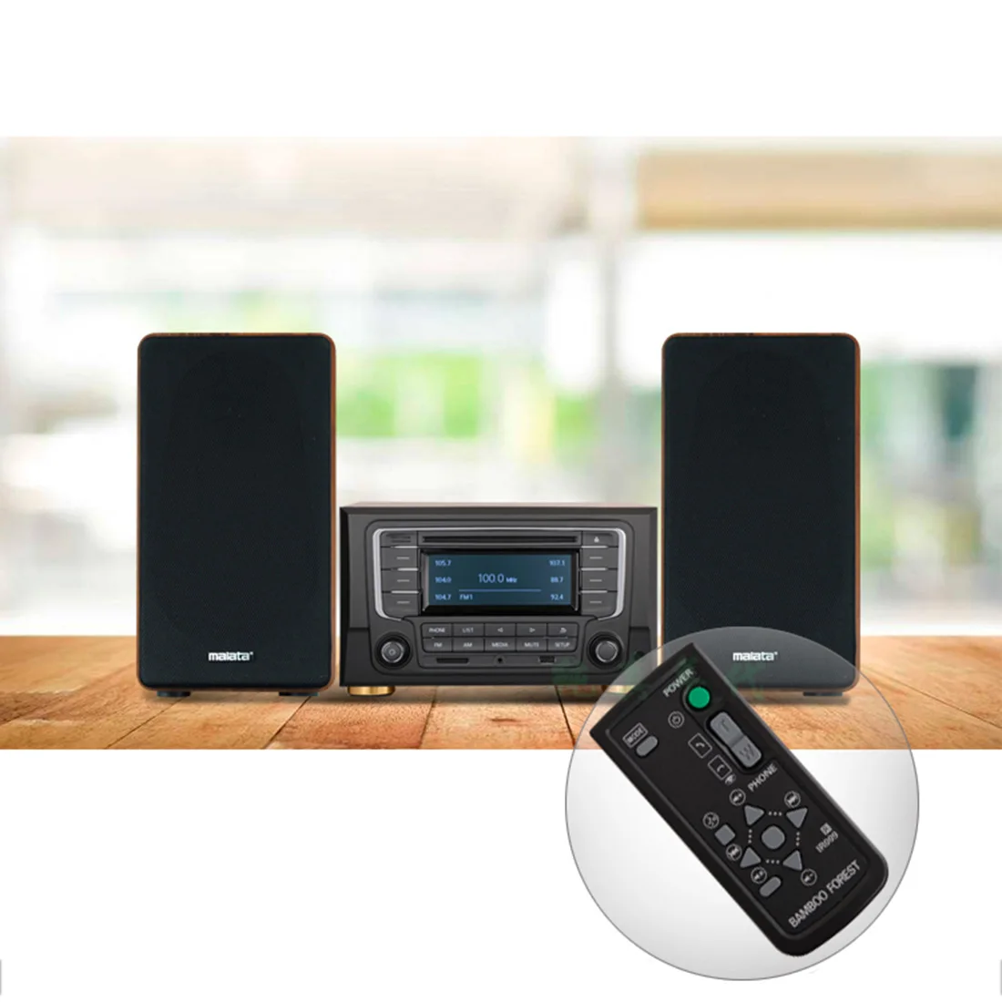 Деревянный Настольный Hi Fi Bluetooth динамик стереозвуковой компонент бумбокс аудио CD