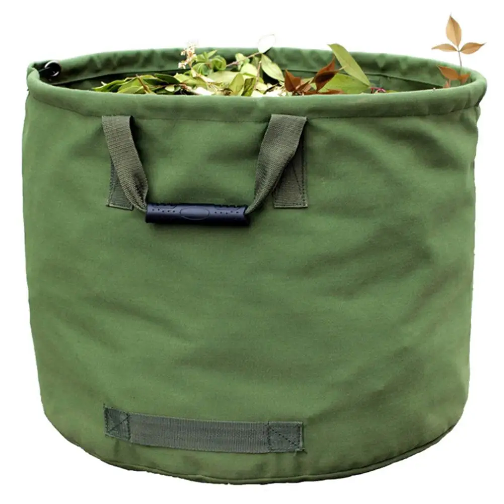 

22*18IN Garden Leaf Storage Bag Garden Plant Flower Garbage Bag 600D Waterproof Oxford cloth Reusable Gardening Lawn Leaf Yard W