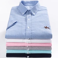 6xl summer 100 cotton oxford mens shirts short sleeve social shirt casual solid formal comfort button down official work shirts