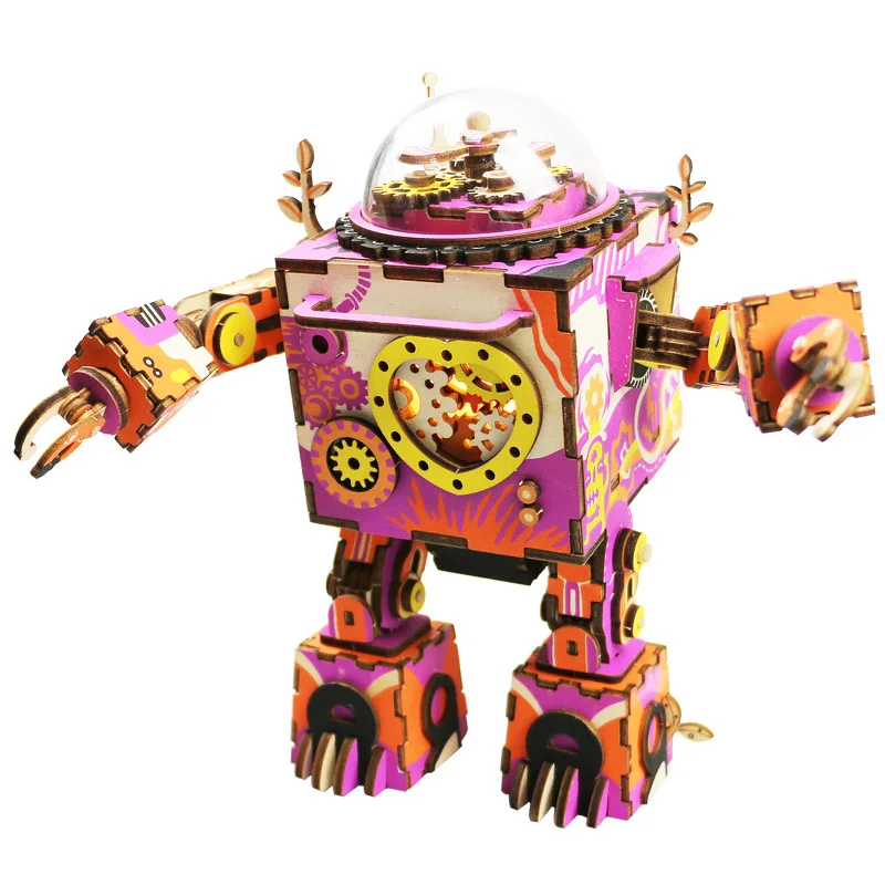 Diy музыкальная шкатулка трехмерная головоломка деревянная игрушка креативная