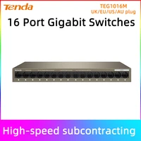 tenda 16 port gigabit switch 101001000mbps desktop switch hub network fullhalf duplex teg1016m