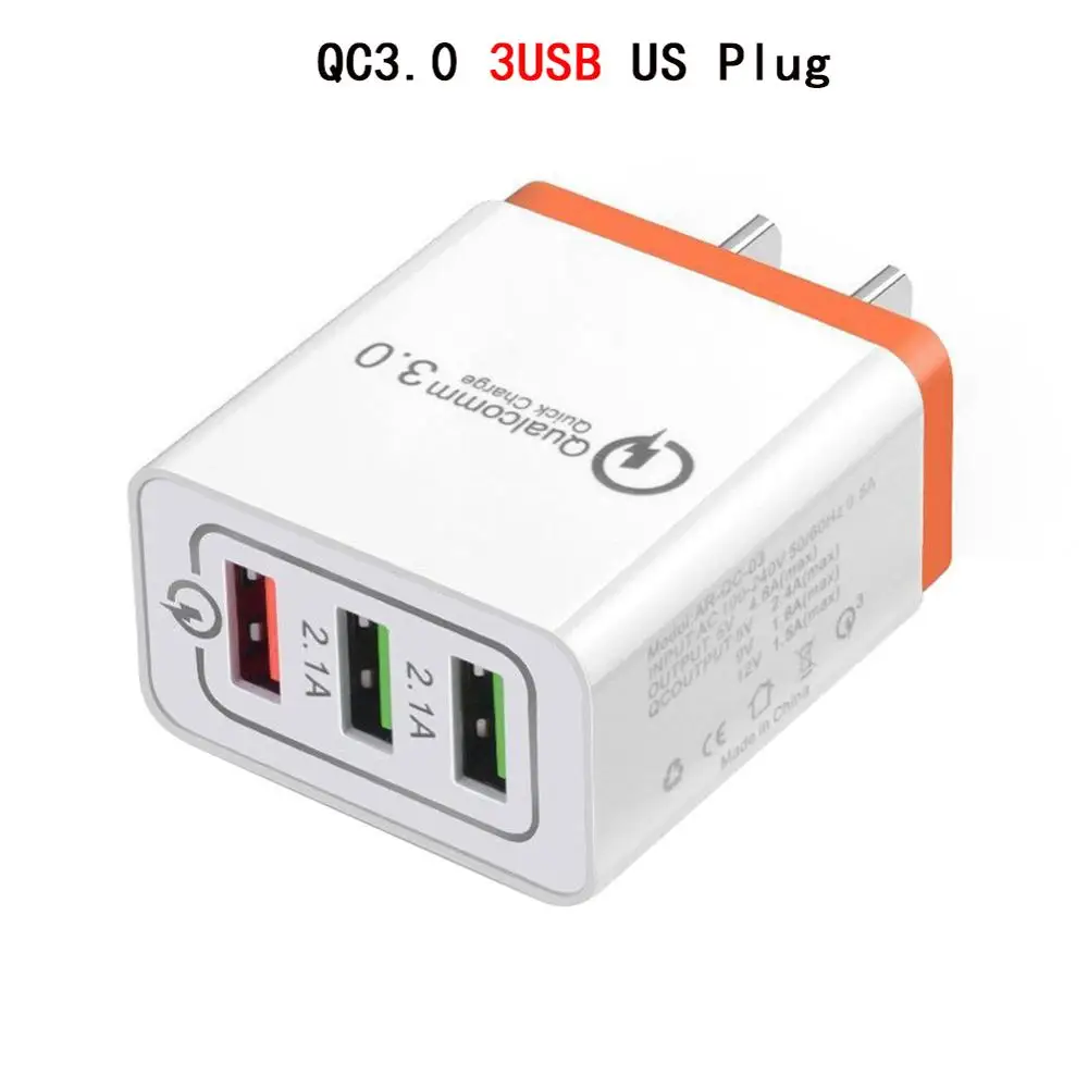 US Plug Зарядное устройство USB quick charge 3,0 для iPhone iPad EU US штепсельный адаптер настенное зарядное устройство для samsung Xiaomi Mi 8 huawei зарядное устройство для мобильных телефонов - Тип штекера: US Plug