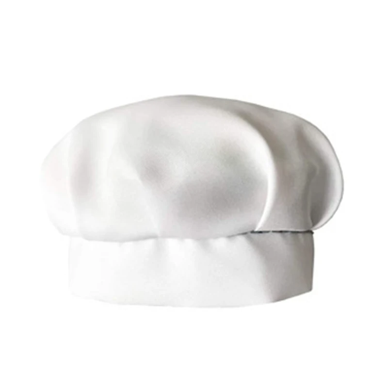 1 Pc Kids Child White Chef Hat Restaurant Waiter Uniform Working Cap Elastic Baking Cooking Cap Kitchen Head Cover Home Garden