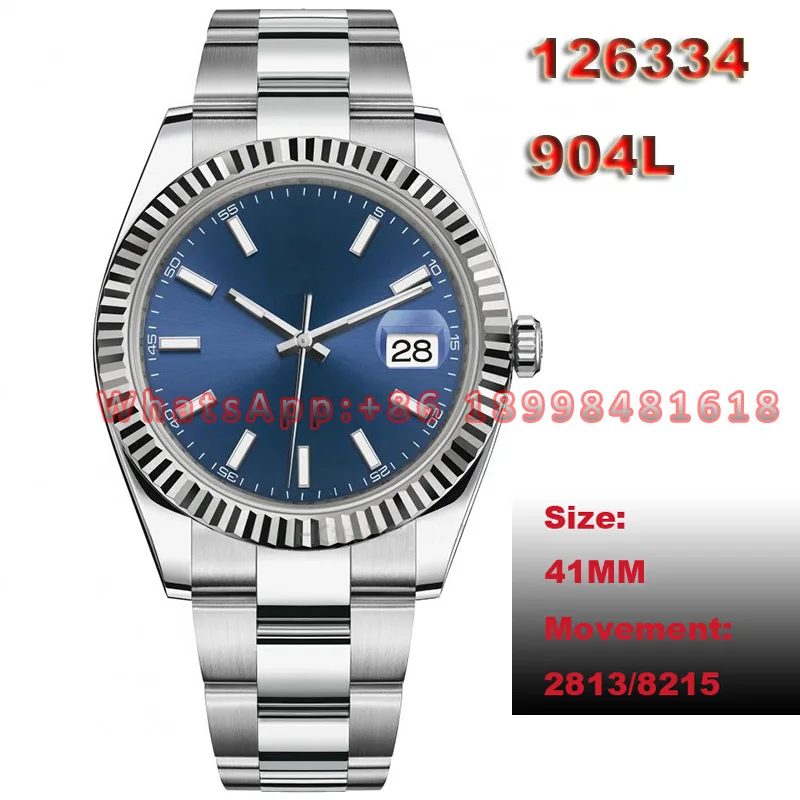 

Мужские автоматические механические часы DateJust 41 мм 126334 AAA 904L из нержавеющей стали Роскошные брендовые водонепроницаемые часы для мужчин