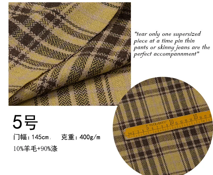 Tecidos African Fabric British Wind Restoring Ancient Ways Wool Suit? One Word Plover Grid Woolen Cloth Pants Suit Fabrics
