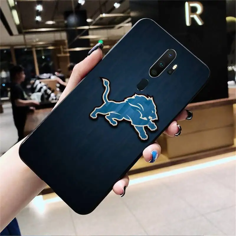 

Detroit Lions Black TPU Phone Case For Oppo Reno2 Z 2Z Realme5 6 Pro R9S 11 Plus 15 17 Pro