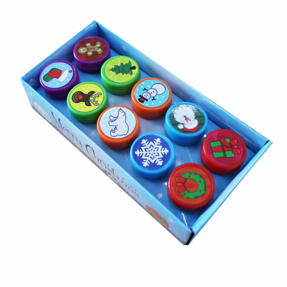 

10pcs/Set Children Toy Stamps Cartoon Animals Fruits Traffic Smile Kids Seal For Scrapbooking Stamper DIY cartoon stamper Toys