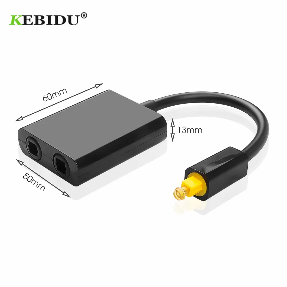 Kebidu Mini USB цифровые Toslink аудио и видео кабели Оптическое волокно от 1 до 2 Женский