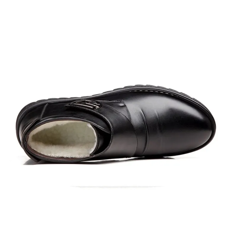 Мужские зимние ботинки из натуральной кожи с хлопковой подкладкой|Зимние сапоги|