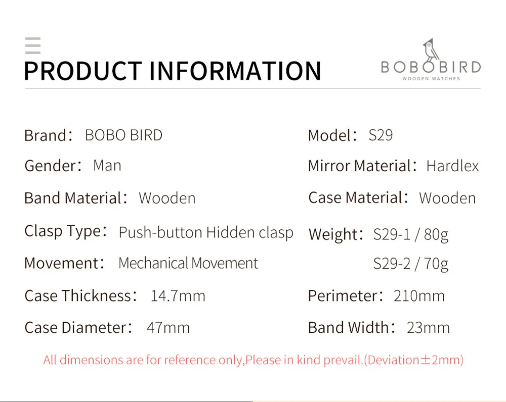 Uhren herren BOBOBIRD механические часы мужские роскошные деревянные наручные часы pagani Дизайн часы с коробкой доступен дропшиппинг L-S29