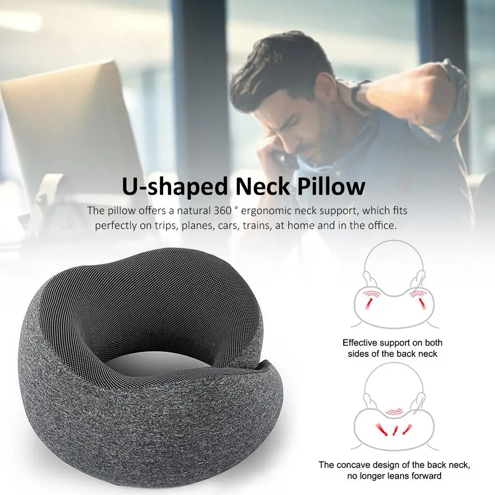 

U Shaped Memory Cotton Foam Travel Neck Pillows Comfortable Soft Slow Car Pillows 360-Degree Head Support