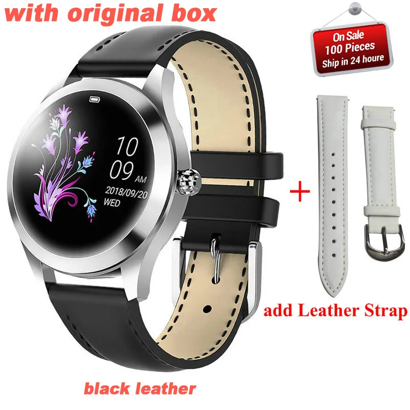 add extra strap KW10 Смарт часы для женщин IP68 Водонепроницаемый мониторинг сердечного ритма Bluetooth фитнес Браслет Smartwatch для Android IOS pk H2 H1 - Цвет: add extra strap