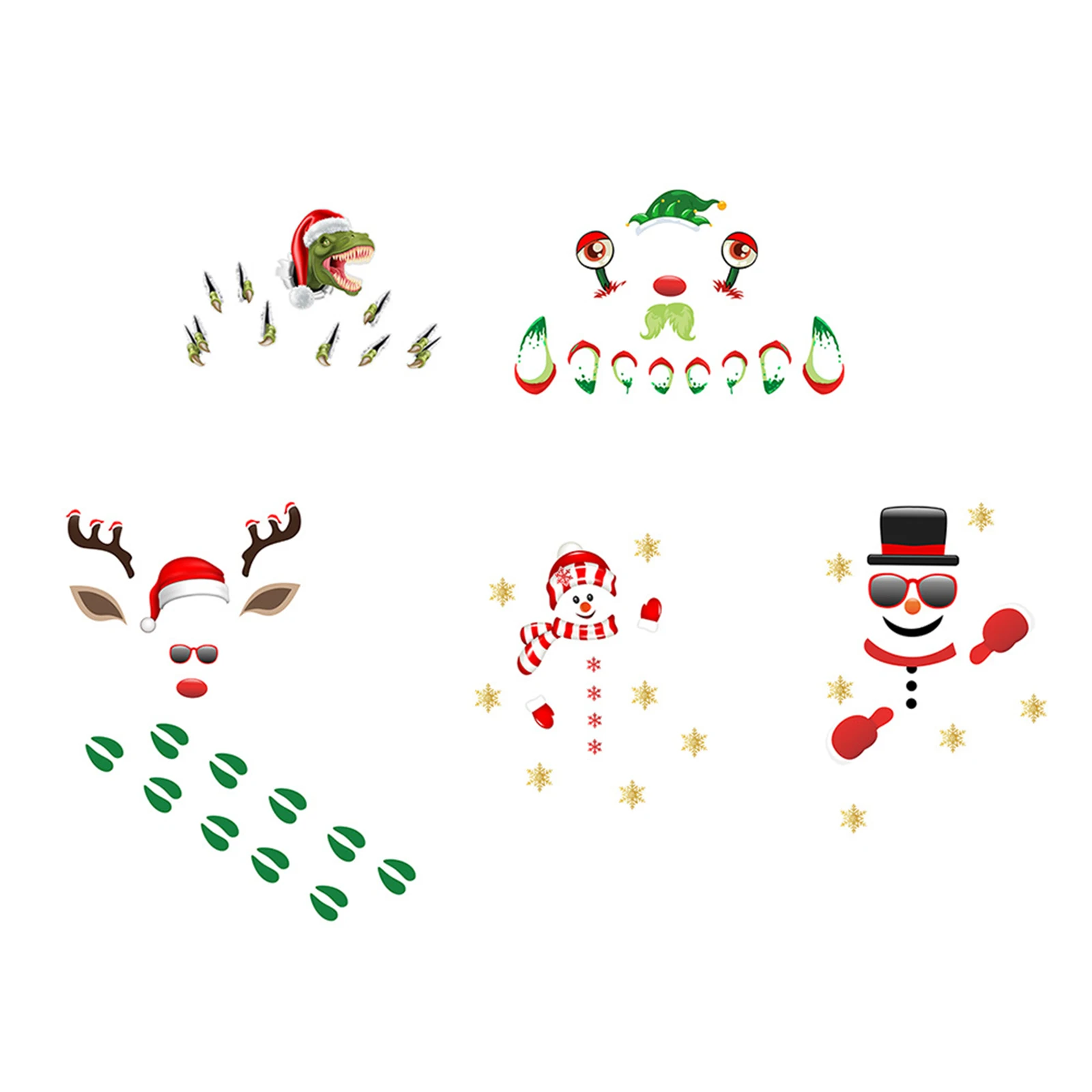 

1PC PVC Christmas Stickers Funny Christmas Theme Garage Door Refrigerator Stickers Festival Decoration Props Supplies