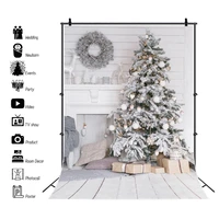 yeele winte christmas background photography wooden board floor fireplace gift child portrait party photo backdrop photocall