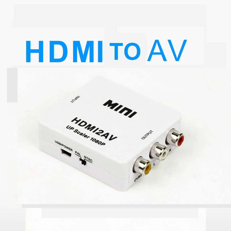 Мини HDMI к RCA AV CVSB L/R видео AV/RCA CVBS адаптер HDMI2AV конвертер коробка компьютера HD 1080P