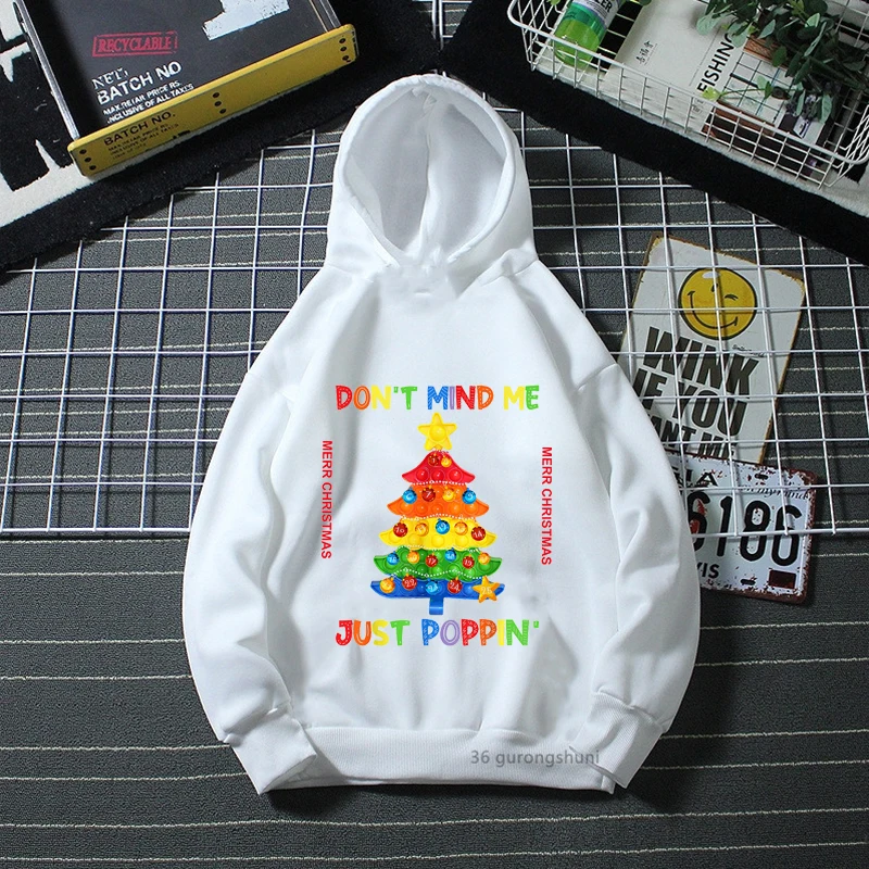 

Rainbow поп ит Pop It Graphic Print Cap Hoodies Merry Christmas Kids Clothes Girls/Boys Harajuku Kawaii Children'S Clothing