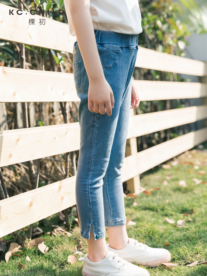 Детские узкие джинсы KC. 2020SS мягкие повседневные на весну и лето детская одежда