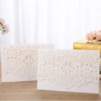 50pcs white laser cut luxury flora wedding invitations card elegant lace favor personalise envelopes wedding cards gift card