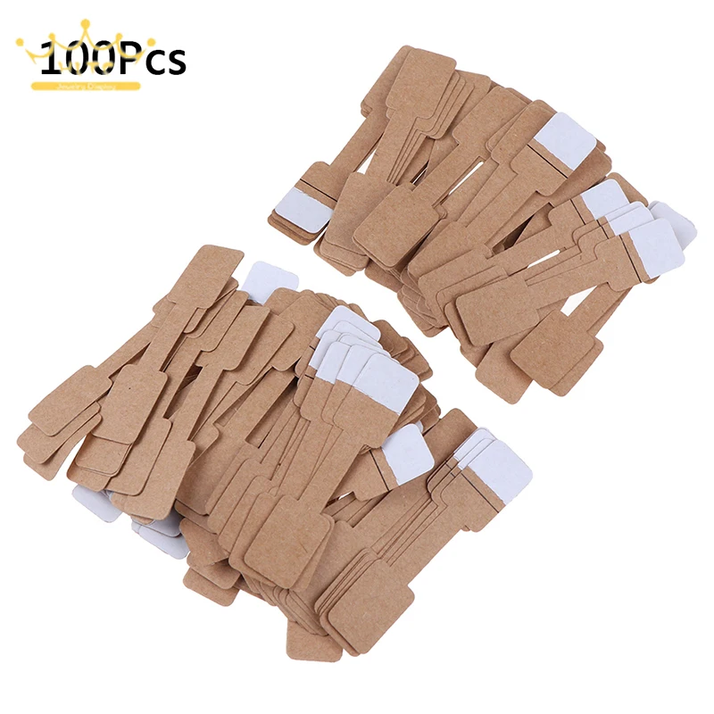 50/100Pcs Quadrate Blank Price Tags Necklace Ring Labels Paper Stickers Paper Jewelry Display Card Labels Hangtag