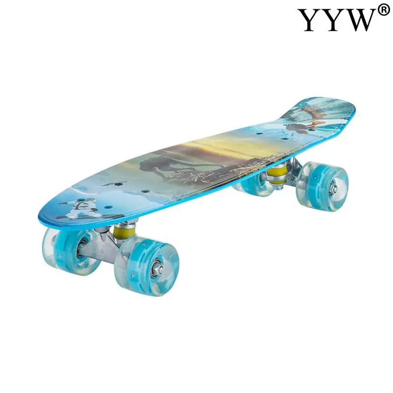 Ролик с подсветкой Скейтборд Мини Крейсер Доска один Kicktail пластиковый тротуар