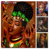 african women 5d diy diamond painting cross stitch portrait of rhinestone embroidery full diamond mosaic africa girl butterfly