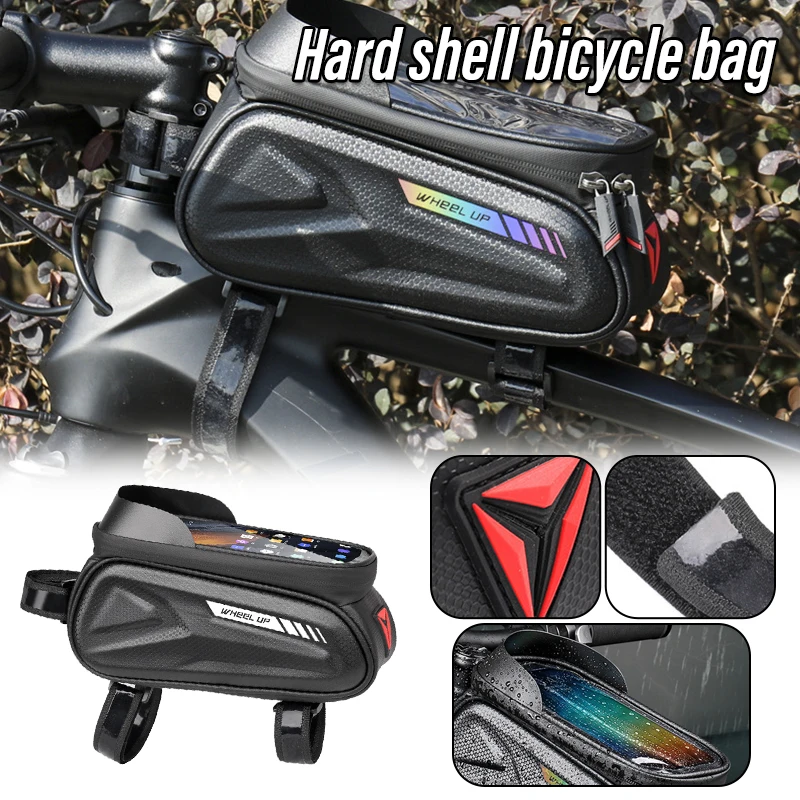 

Жесткий корпус велосипедная сумка для телефона на велосипед на переднюю раму посылка Водонепроницаемый большой Ёмкость Велоспорт аксессу...