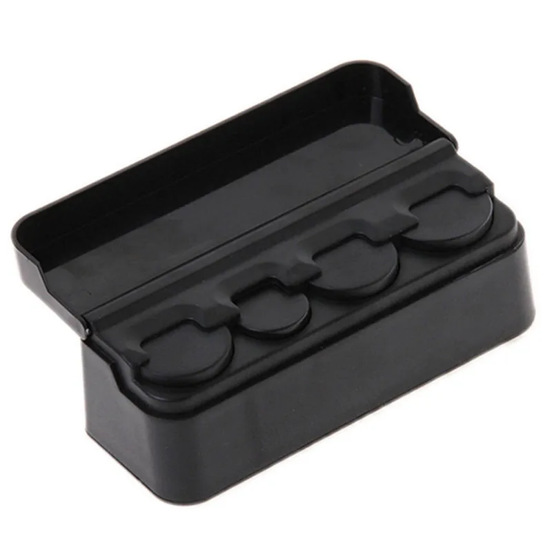 Черный пластиковый автомобильный органайзер для монет чехол коробка хранения