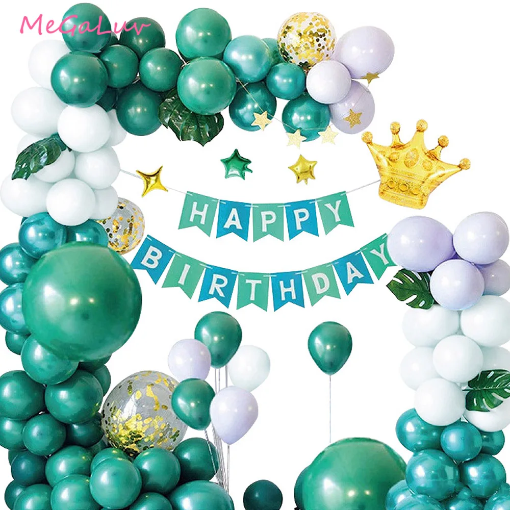 

5pcs/lot Green Balloons Pearl Latex Balloons Jungle Safari Party Baby Shower Kids Birthday Wedding Decoration Helium Air Globos