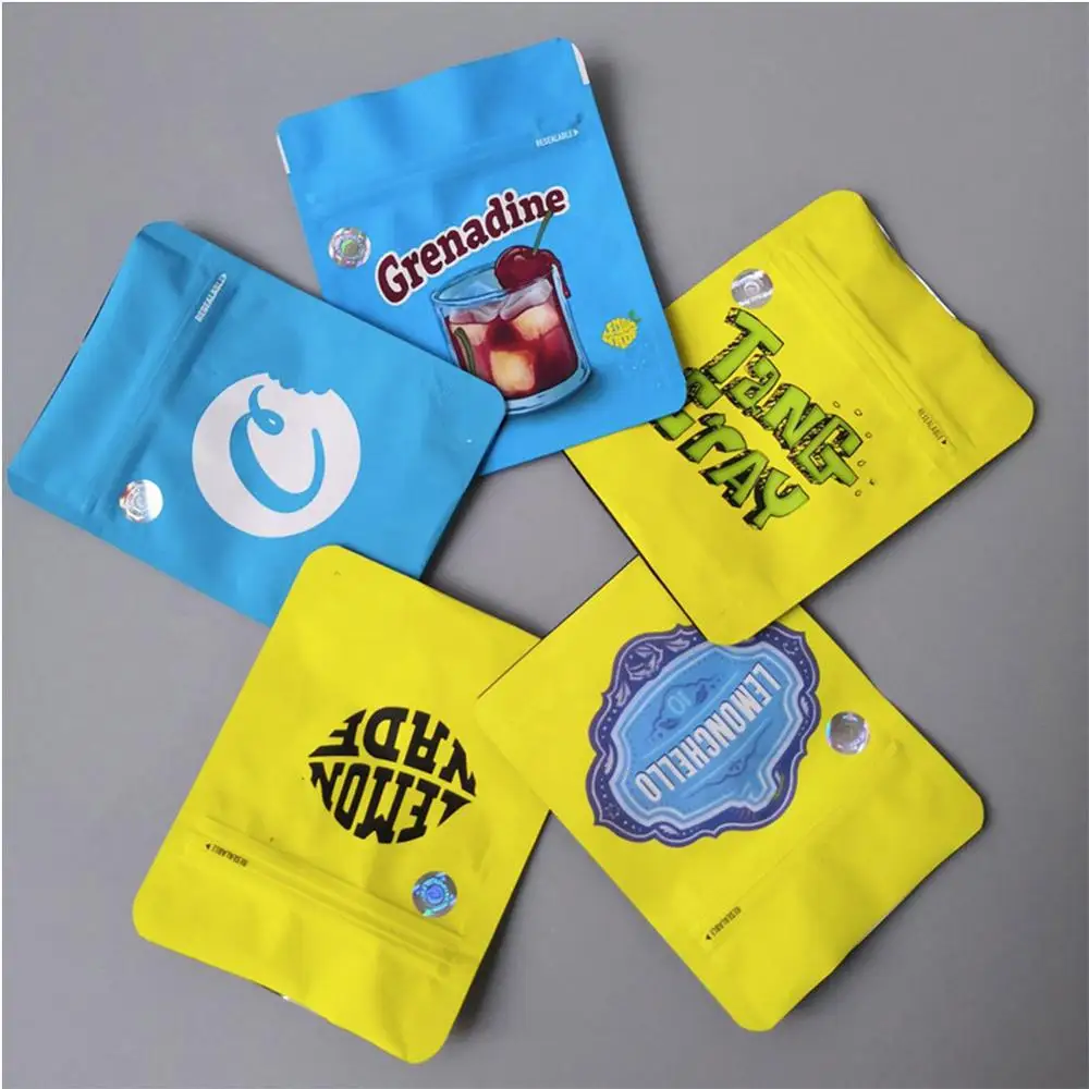 

Cookies Tang Eray Mylar Bags 3.5g Smellproof Ziplock Resealable Heatseal Bags with Holo Stickers and Labels
