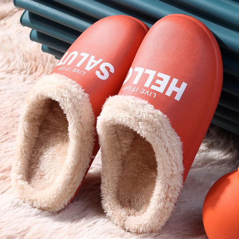 Fujin/женские и мужские домашние тапочки унисекс Детские теплые плюшевые на меху