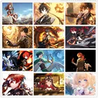 Набор для алмазной вышивки сделай сам, Набор для вышивки крестиком из аниме серии Genshin Impact, с мультяшными рисунками, домашний декор