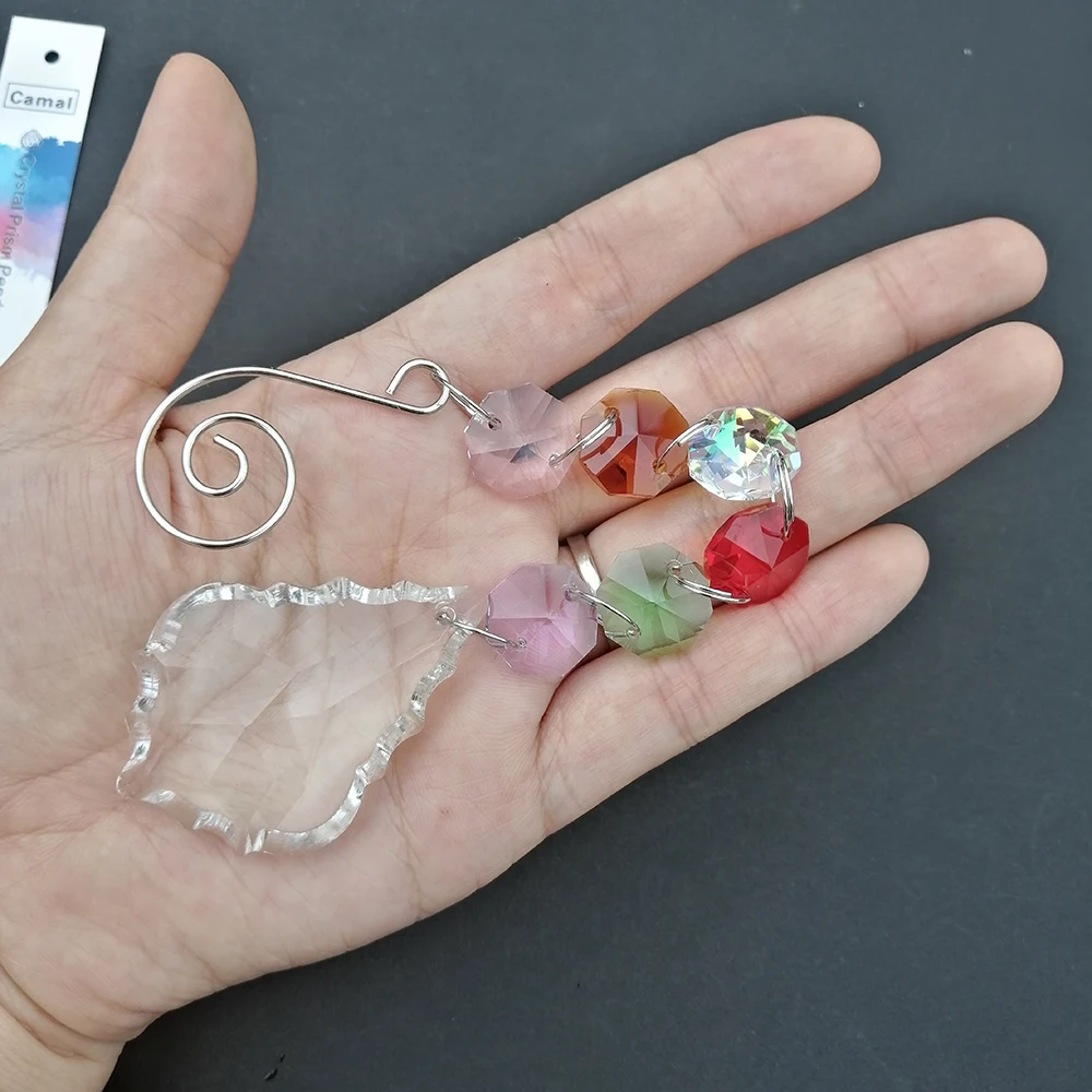 1 шт. кристаллическая подвеска в виде кленового листа 21 5 см | Лампы и освещение