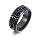 Loredana стильные двухрядные циркониевые кольца из нержавеющей стали для мужчин и женщин