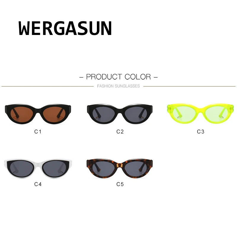 

WERGASUN New Fashion Brand Designer Cat Eye Women Sunglasses Female Gradient Points Sun Glasses Big Oculos feminino de sol
