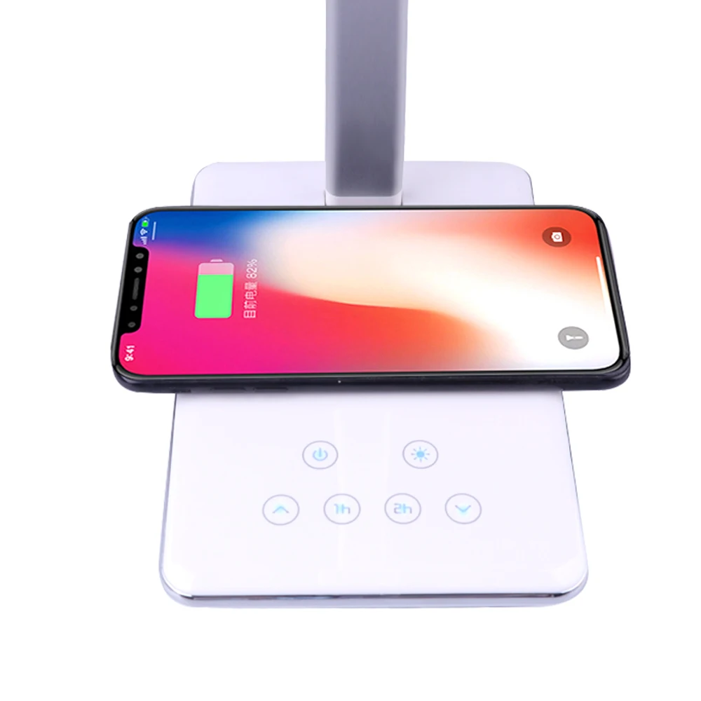 СВЕТОДИОДНЫЙ беспроводной заряжающаяся настольная лампа для Iphone 11 Pro samsung Xiaomi huawei