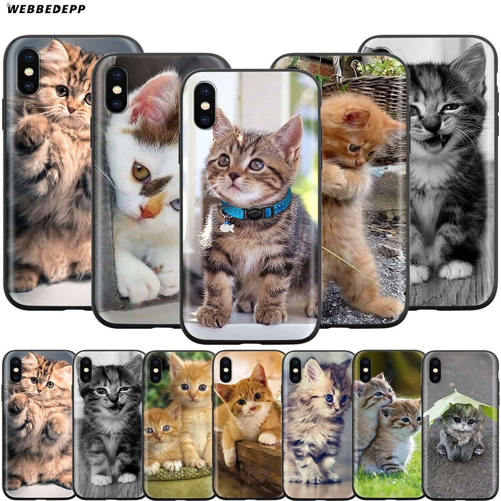 Webbedepp чехол с забавным котенком для Apple iPhone 12 Mini 11 Pro XS Max XR X 8 7 6 6S Plus 5 дюймов|Бамперы|