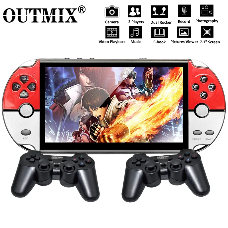 

NEW X40 Video Game 7.1inch LCD Double Rocker Portable Handheld Retro Game Console Video MP5 Player TF Card for GBA/NES 3000 Game
