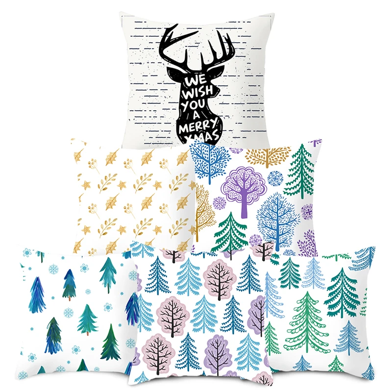 Рождественские наволочки Fuwatacchi красная птица красочная елка наволочка для